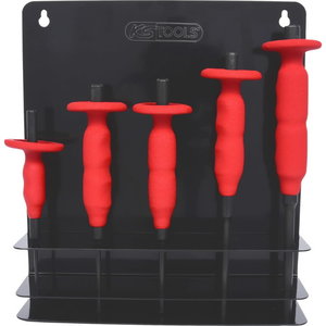 Pin punch set with hand protection grip, 5 pcs, 3-8mm, KS Tools