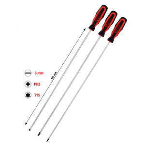 ERGOTORQUE+ Комплект отверток, шлиц-е, PH, Torx, 3шт,длинные
