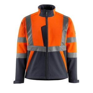 Softshell jakk Kiama kõrgnähtav CL2, oranz/t.sinine, Mascot