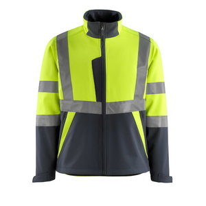Softshell jakk Kiama kõrgnähtav CL2, kollane/t.sinine, Mascot
