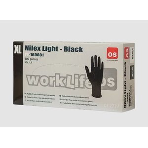 Gloves, nitrile, powderfree, disposable, black 2XL/11