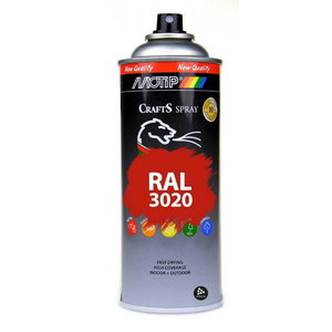 Akriliniai dažai  CRAFTS RAL 3020 traffic red 400ml, Motip