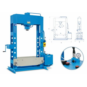 El. hydraulic press 100T, piston stroke 310mm, OMCN