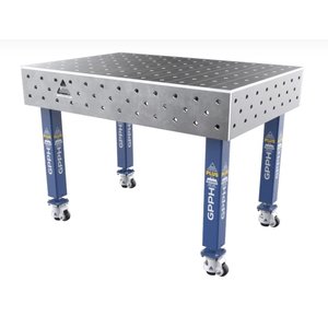 Keevituslaud Plus 1200x800mm (ratastel), 3000kg (avad d=16mm)