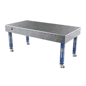 Welding table Plus 2000x1000mm (wheels), 3000kg, holes 16mm (grid 100x100mm)