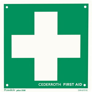 Sign, First Aid cross, double sided, Cederroth