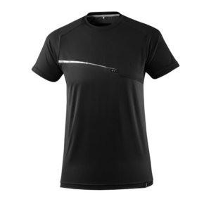 T-Shirt Advanced, with chest pocket, black, Mascot