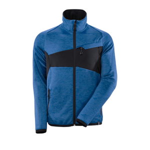 Fleece Jumper with zipper Accelerate, azur/dark navy, Mascot