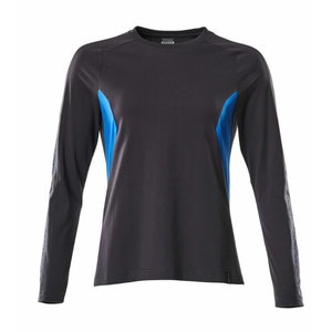 T-Shirt Accelerate, woman, long sleeved, dark navy/azure 2XL, Mascot