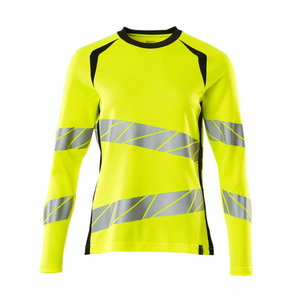 T-shirt Accelerate Safe women, long sleev, hi-vis CL2, yellow/black, MASCOT