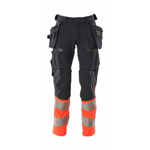 Trousers Accelerate 19131 hi-viz CL1 ark navy/red, Mascot