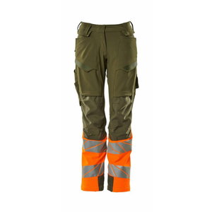 Trousers women Accelerate Safe, hi-vis CL1, green/orange 82C
