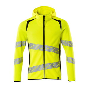 Hoodie with zipper, Accelerate Safe, CL2 yellow/black S