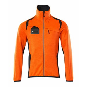 Fleece jumper with zipper Accelerate Safe, orange/dark navy 2XL, Mascot