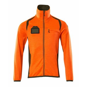 Fleece jumper with zipper Accelerate Safe, orange/moss green 2XL, Mascot
