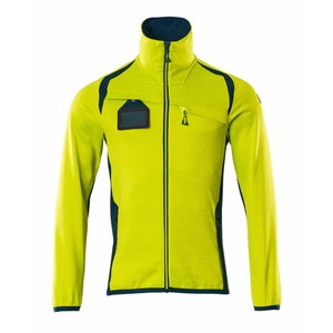 Fleece jumper with zipper Accelerate Safe, yellow/d.petroleu, MASCOT