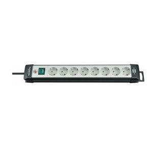 Extension socket 8-way black/lightgrey 3m H05VV-F 3G1,5, Brennenstuhl