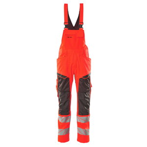 Hi-vis puskombinezons 19569 Safe, ar elastīgām zonām, CL2, sarkans/pelēks, Mascot