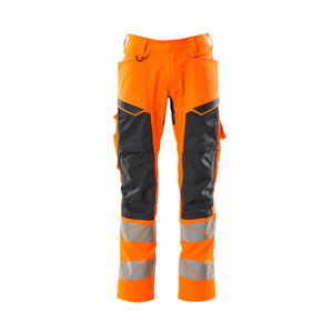 Trousers 19579 stretch zones, hi-vis CL2, orange/navy 82C44