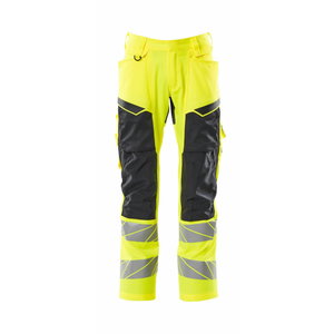 Trousers 19579 stretch zones, hi-vis CL2, yellow/navy, MASCOT