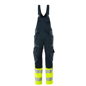 Hi.vis. bib-trousers Accelerate Safe stretch zones CL1, yell, MASCOT