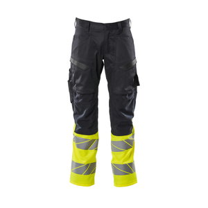 Trousers Accelerate Safe stretch zones, hivis CL1 yellow 82C, Mascot