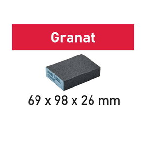 Šlifavimo kempinė 69x98x26 36 GR/6 Granat 6 vnt. 