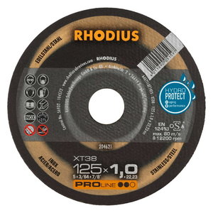 Режущий диск для резки стали (также нержавеющей) XT38 125x1, RHODIUS