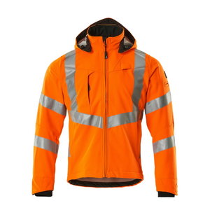 Hi-vis softshell apģērbs, jaka Blackpool, ar kapuci, oranža, MASCOT