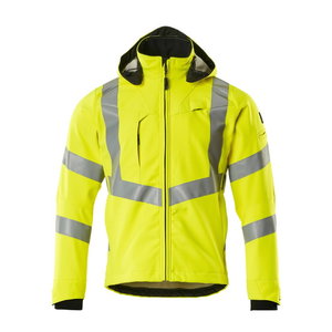 Hi-vis softshell apģērbs, jaka Blackpool, ar kapuci, dzeltena, MASCOT