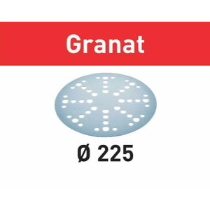 Шлифовальный диск на липучке Velcro Granat 8 отверстий 25шт 225mm P40, FESTOOL