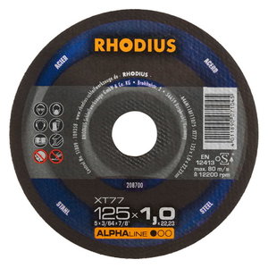 Extra-thin cutting disc 125x1,5x22,23 XT77, Rhodius