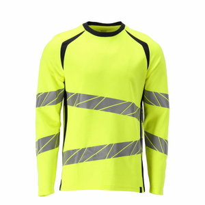Welder/electrician t-shirt long sleeves 21381 Multisafe, hi-vis CL3, yellow, MASCOT