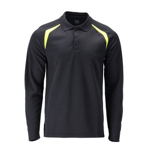 Product image of: Welder/electrician polo shirt 21583 Multisafe, long sleeve black/yellow 4XL, Mascot