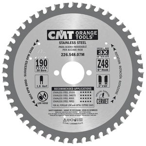  RST Metalliterä  190 x 30  48H 190x1,8/1,4x30 Z48 a= 0° b=8° FWF, CMT