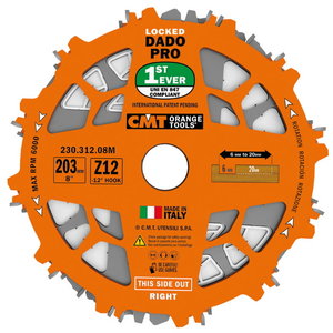 Dado Pro diskų grioveliams komplektas 203x6-20/30mm Z12 a-12neg &szlig; FTG+ATB