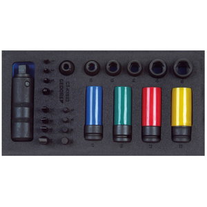 Modul with tools 1500 CT1-K 1900 impact driver set 1/3, Gedore