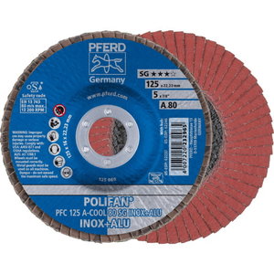 Лепестковый круг SG INOX+ALU 125mm P80 PFC, PFERD