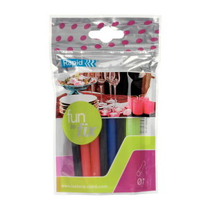 Glue sticks coloured 7x100mm 20pcs, Rapid