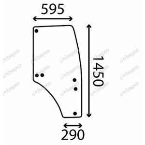 Door glass, tinted JD R198625 