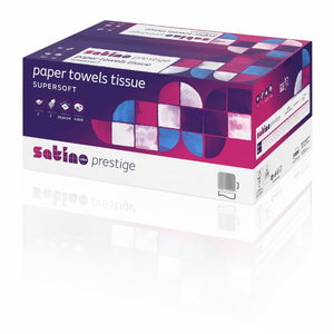 Hand towel, 2- ply, Prestige,  20,6x24 cm/ 3000 sheets, Satino by WEPA