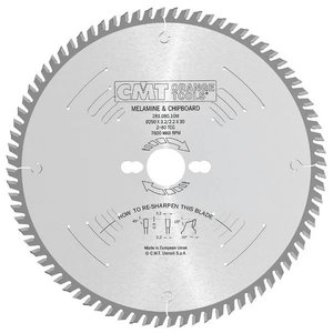 Sawblade for laminated panels 250x3.2x30mm Z80 a=10° TCG, CMT