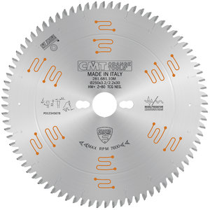 Saw blade laminate & HPL Orange Chrome HW 250x3,2/2,2x30 Z80 α=-3° β=TCG