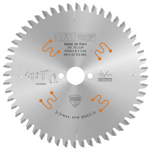 Saw blade laminate & HPL Orange Chrome HW 210x2,6/1,6x30 Z52 α=-3° β=TCG
