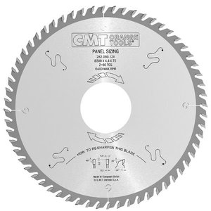 Sawblade for laminated panels 400x4,4/3.2x30mm Z60 a=16° TCG, CMT