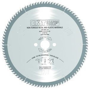 SAW BLADE FOR NON-FERROUS METALS AND PLASTIC HW 216X2.6/2.2X, CMT