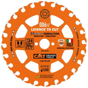 Saeketas puidule Demolition ITK Xtreme HW 165x2,3/1,2x20mm Z24 ß5°ATB, CMT