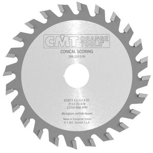 CONICAL SCORING SAW BLADE 120X3.1-4X22 Z24, CMT