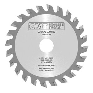 CONICAL SCORING BLADE 180X4.3-5.5/3,2x45 Z36 a8° bCO+5°ATB, CMT