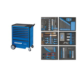 Tool trolley with 7 drawers with tool set (190 pieces), Gedore